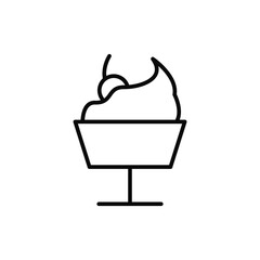 Poster - Cream, cherry icon. Simple line, outline vector elements of public catering icons for ui and ux, website or mobile application