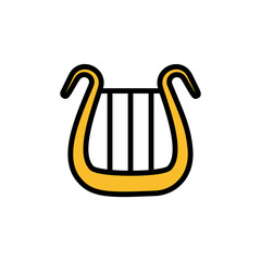 Poster - Harp, musical instrument icon. Simple color with outline vector elements of cultural activities icons for ui and ux, website or mobile application
