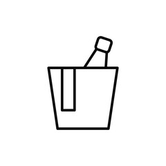 Poster - Bucket, champagne icon. Simple line, outline vector elements of public catering icons for ui and ux, website or mobile application