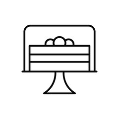 Poster - Cake, plate icon. Simple line, outline vector elements of public catering icons for ui and ux, website or mobile application