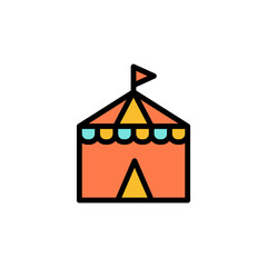 Poster - Tent, circus icon. Simple color with outline vector elements of cultural activities icons for ui and ux, website or mobile application