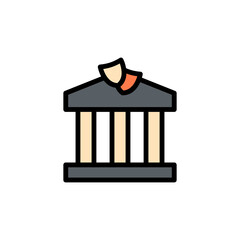Poster - Theater, building icon. Simple color with outline vector elements of cultural activities icons for ui and ux, website or mobile application