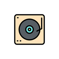 Sticker - Vinyl record, music icon. Simple color with outline vector elements of cultural activities icons for ui and ux, website or mobile application