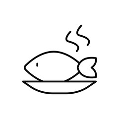 Poster - Fish, plate icon. Simple line, outline vector elements of public catering icons for ui and ux, website or mobile application
