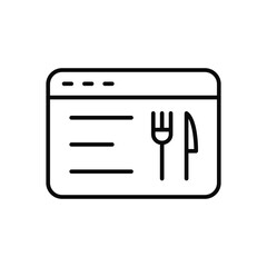 Poster - web site, fork, knife icon. simple line, outline vector elements of public catering icons for ui and
