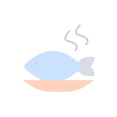 Poster - Fish, plate icon. Simple color vector elements of public catering icons for ui and ux, website or mobile application