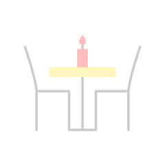 Poster - Table, chair icon. Simple color vector elements of public catering icons for ui and ux, website or mobile application