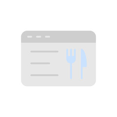 Poster - web site, fork, knife icon. simple color vector elements of public catering icons for ui and ux, web