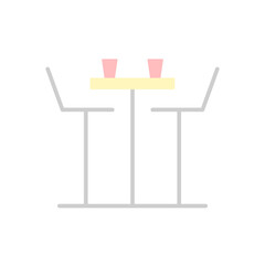 Poster - Chair, table icon. Simple color vector elements of public catering icons for ui and ux, website or mobile application