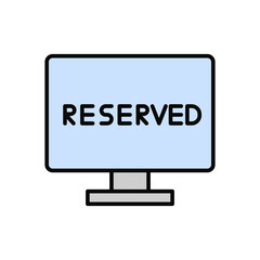 Aufkleber - Monitor, reserved icon. Simple color with outline vector elements of public catering icons for ui and ux, website or mobile application