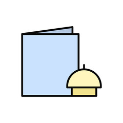 Poster - Menu, bell icon. Simple color with outline vector elements of public catering icons for ui and ux, website or mobile application