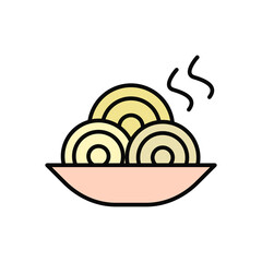 Poster - Spaghetti, food icon. Simple color with outline vector elements of public catering icons for ui and ux, website or mobile application