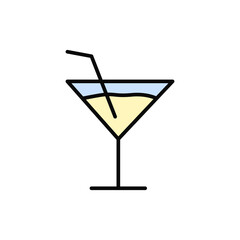 Poster - Cocktail, glass icon. Simple color with outline vector elements of public catering icons for ui and ux, website or mobile application