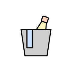 Poster - Bucket, champagne icon. Simple color with outline vector elements of public catering icons for ui and ux, website or mobile application