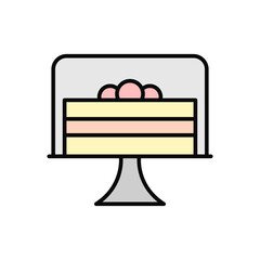 Poster - Cake, plate icon. Simple color with outline vector elements of public catering icons for ui and ux, website or mobile application