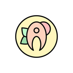 Poster - Fish, plate icon. Simple color with outline vector elements of public catering icons for ui and ux, website or mobile application