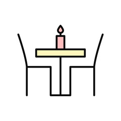 Poster - Table, chair icon. Simple color with outline vector elements of public catering icons for ui and ux, website or mobile application