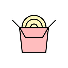 Poster - Spaghetti, food icon. Simple color with outline vector elements of public catering icons for ui and ux, website or mobile application