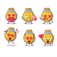 Wall Mural - Golden potion cartoon character with love cute emoticon