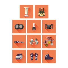 Wall Mural - set of motor racing icons