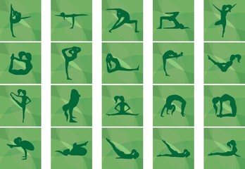 Sticker - set of yoga icons