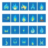 Fototapeta Sypialnia - blue fire flame