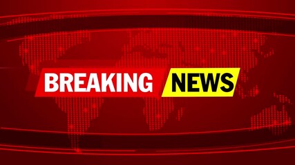 Poster - Red Breaking News Background in 4K. Media Animation Abstract backdrop
