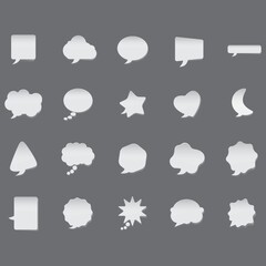 Sticker - set of speech and thought bubble icons