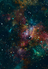 Wall Mural - star field in galaxy space with nebula, abstract watercolor digital art painting for texture backgro