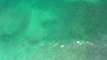 LOS CABOS MEXICO-2020: Underwater Coral In Green Ocean As Seen From Above