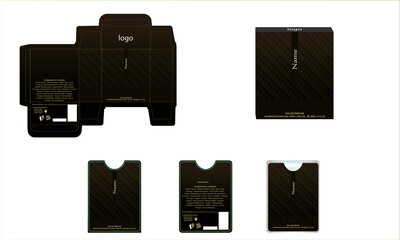 Packaging design, perfume luxury box design template and mock up box. Illustration vector.