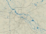 Vector map of Wroclaw. Street map art poster illustration.