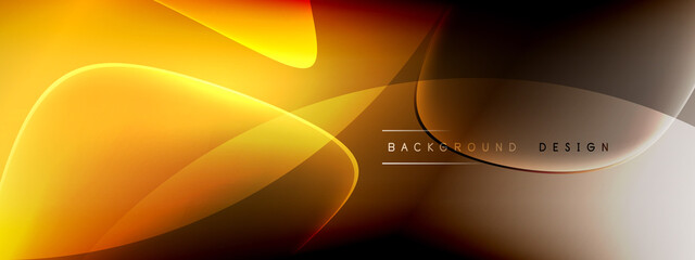 Vector abstract background - liquid bubble shapes on fluid gradient with shadows and light effects. Shiny design template for text