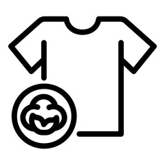Wall Mural - Cotton tshirt icon. Outline cotton tshirt vector icon for web design isolated on white background