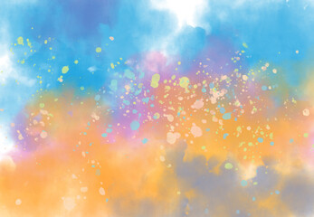 Wall Mural - Abstract watercolor splatter brush digital art painting soft focus for texture background