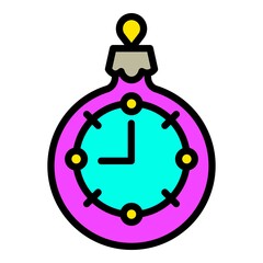 Poster - Christmas tree toy icon. Outline Christmas tree toy vector icon for web design isolated on white background
