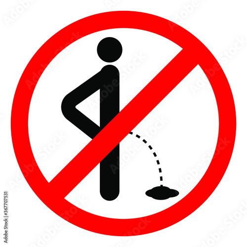 Fotografía There are no pissing vector illustrations of the sign isolated on a white background