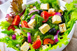 Greek salad with sheep's cheese a delicious classic.