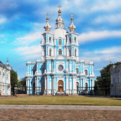 Wall Mural - St. Petersburg - Smolny Monastery, cathedral in Russia on summer