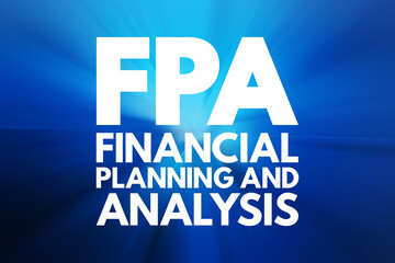 Poster - FPA - Financial Planning and Analysis acronym, business concept background