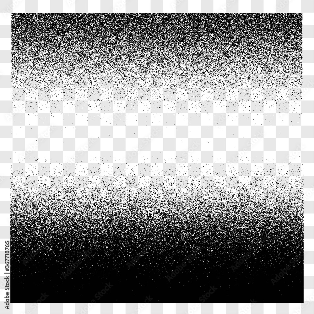 Grunge gradient spray halftone and stipple transparent texture vector set, sand grainy texture background or distress horizontal up and down backdrop - obrazy, fototapety, plakaty 