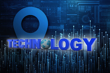 Poster - 
3d illustration technology background
