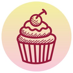 Sticker - cupcake