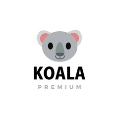 Sticker - cute koala flat logo vector icon illustration