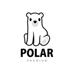 Wall Mural - cute polar cartoon logo vector icon illustration