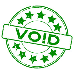 Sticker - Grunge green void word with star icon rubber seal stamp on white background