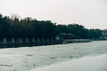 Frozen Lake In Beijing