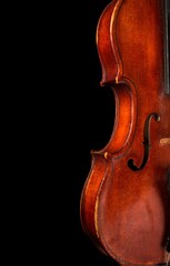 Poster - Detail of a Violin, Isolated on Black