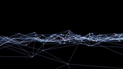 Aufkleber - etwork Big Data Connection Node Structure Digital Technology Illustration Background.