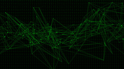 Wall Mural - etwork Big Data Connection Node Structure Digital Technology Illustration Background.